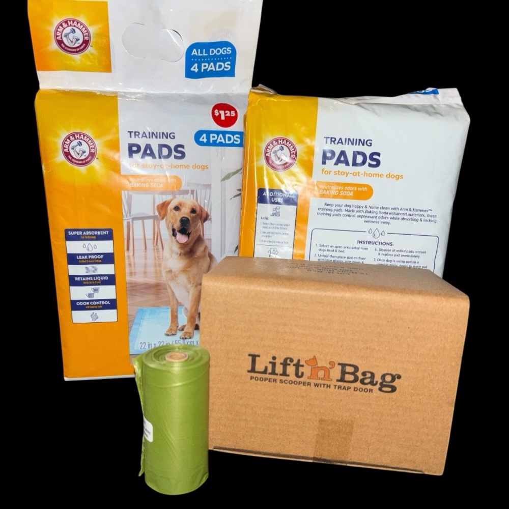 Dog Training Pads and Lift'n Bag Pooper Scooper Bags . Doggies Training SET🐩🐕‍🦺🐾